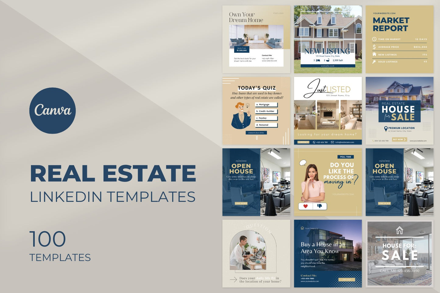 100 Real Estate Templates for LinkedIn