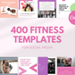 400 Premium Fitness Templates for Social Media (Feminine)