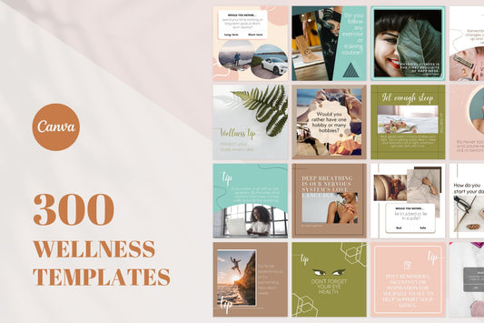 300 WELLNESS templates for social media