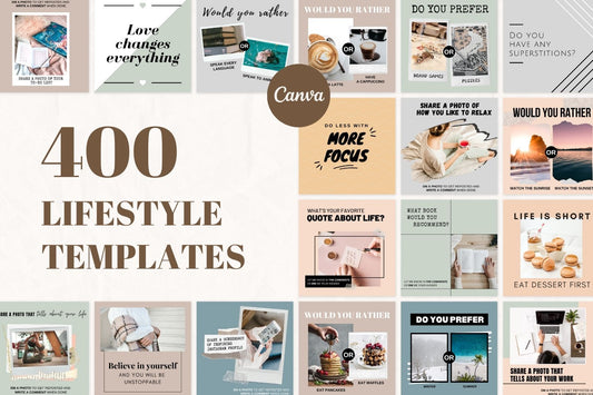 400 Lifestyle Templates for Social Media